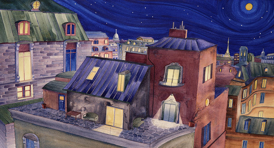 Rooftops of Paris V #1 Painting by Scott Kirby