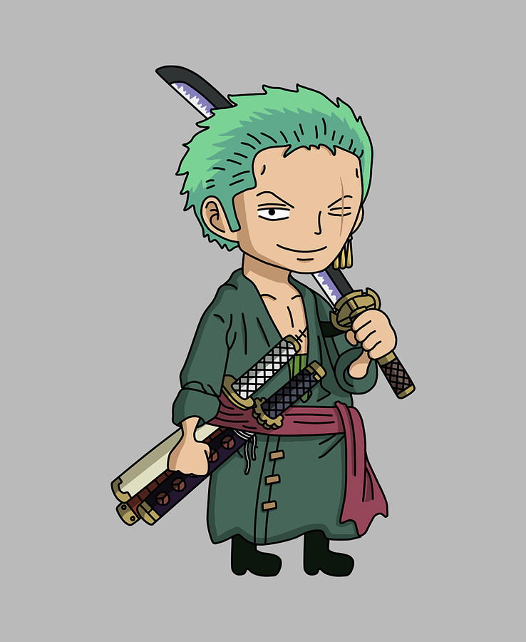 Roronoa Zoro Chibi Digital Art by Olivia Ball - Fine Art America