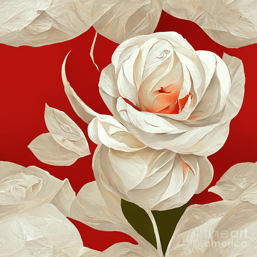 Rose Pattern Digital Art
