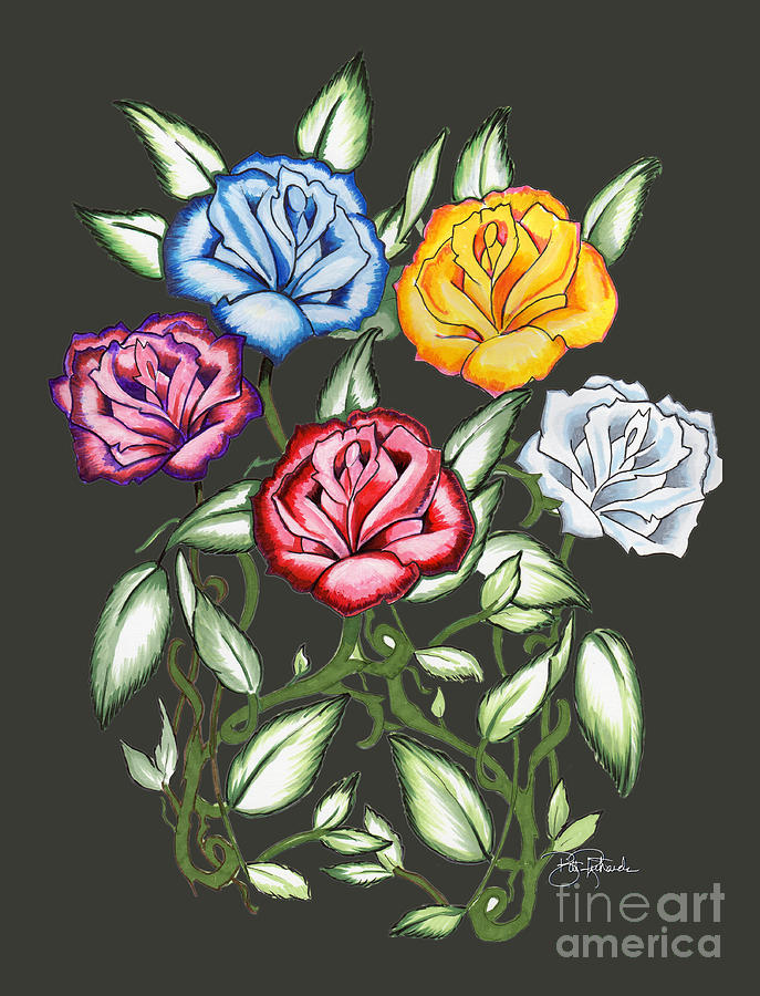 Roses #1 Drawing by Bill Richards