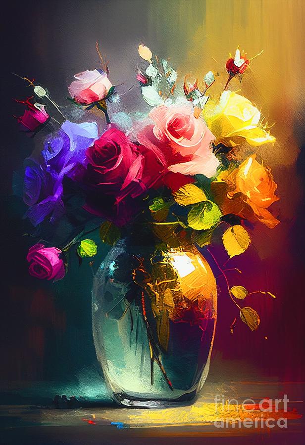 Roses #1 Mixed Media by Binka Kirova
