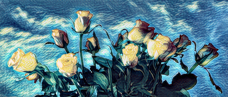 Rose Digital Art - Roses #1 by Ernest Echols