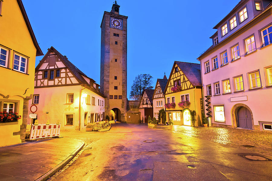 Rothenburg ob der Tauber. Hisoric tower gate of medieval German  #1 Photograph by Brch Photography