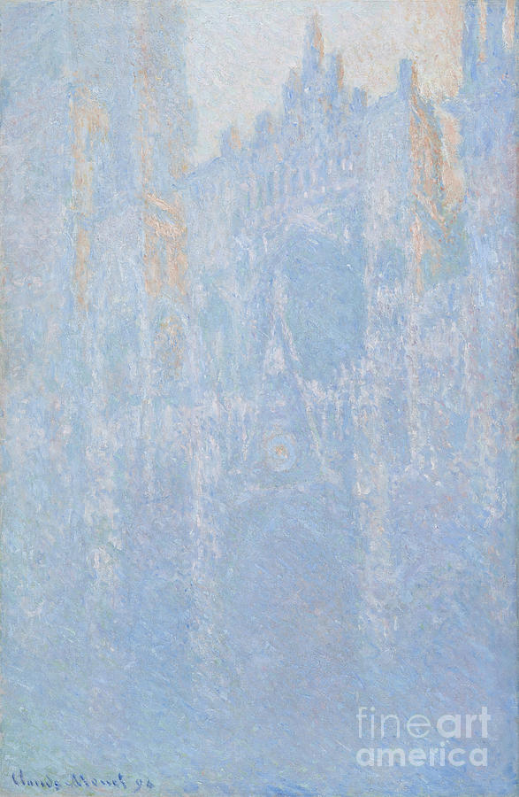 Claude Monet Painting - Rouen Cathedral, Portal, Morning Fog by Claude Monet
