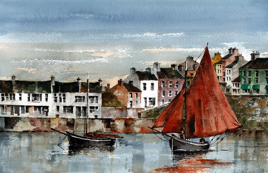 Roundstone Harbour, Galway #1 Painting by Val Byrne