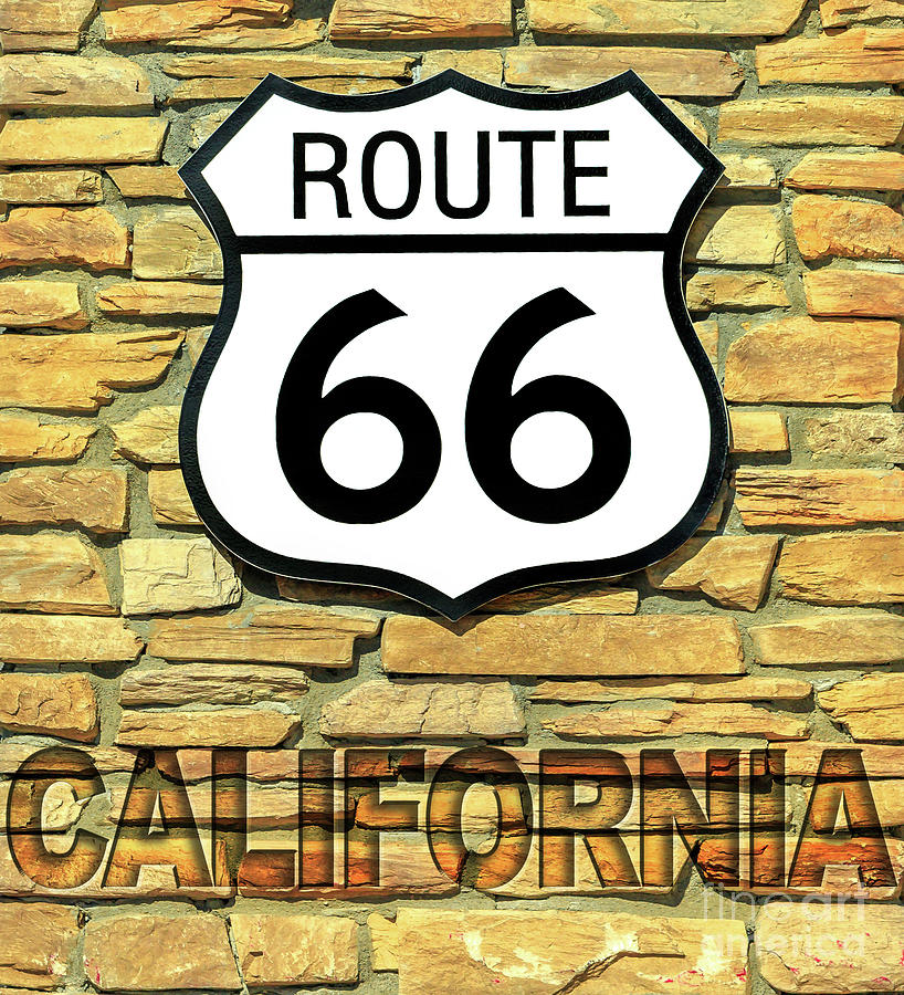 Route 66 California sign #1 Photograph by Benny Marty