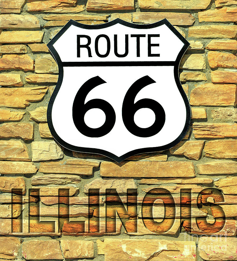 Route 66 Illinois sign #1 Photograph by Benny Marty