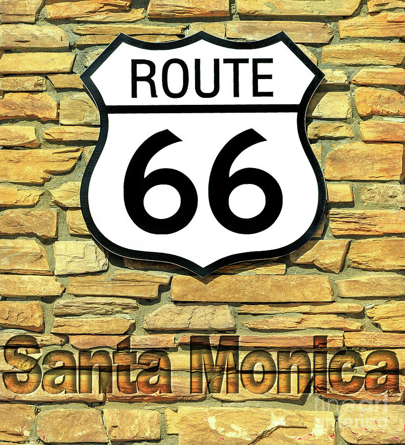 Route 66 Santa Monica sign #1 Photograph by Benny Marty