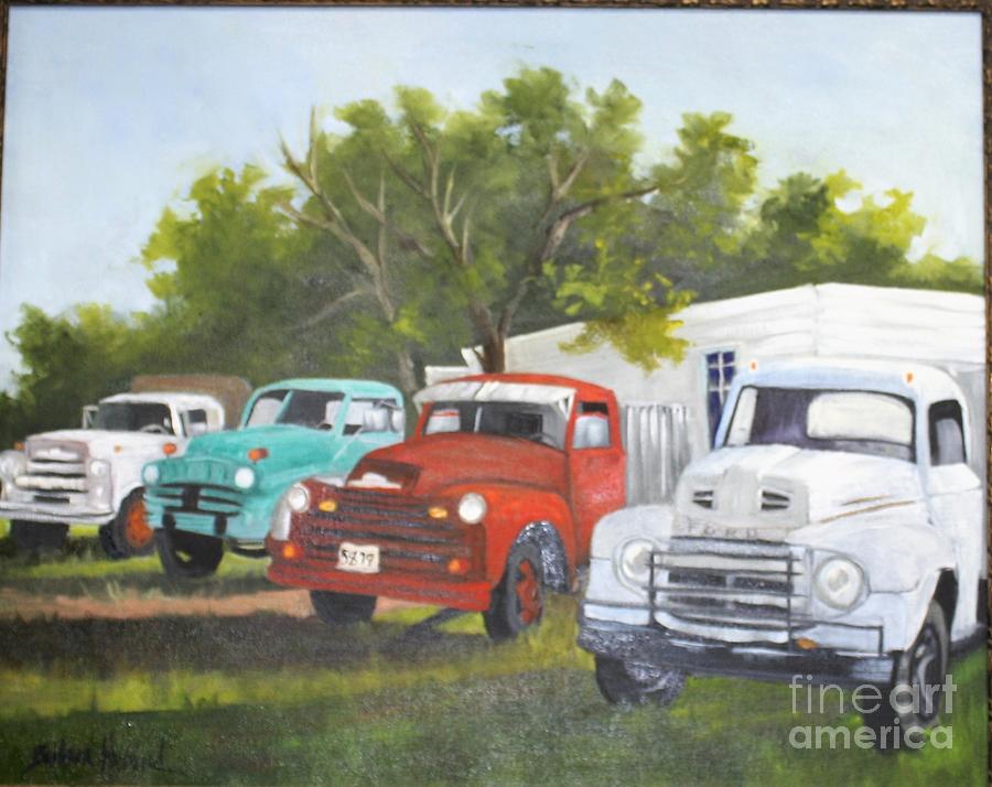 Route 66 Trucks #1 Painting by Barbara Haviland