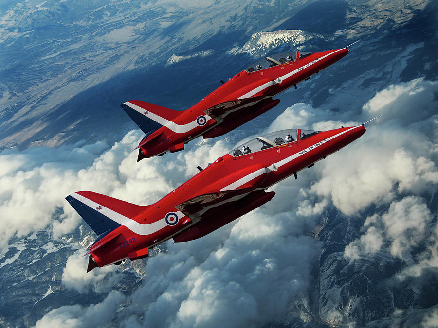 Royal Air Force Red Arrows #2 Mixed Media by Erik Simonsen