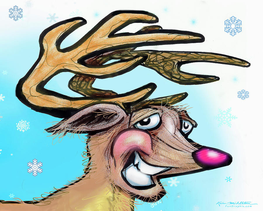 Rudolph The Red Nosed Reindeer Digital Art
