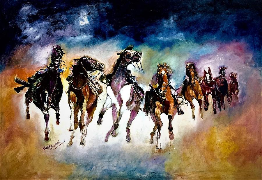 Running wild #1 Painting by Khalid Saeed