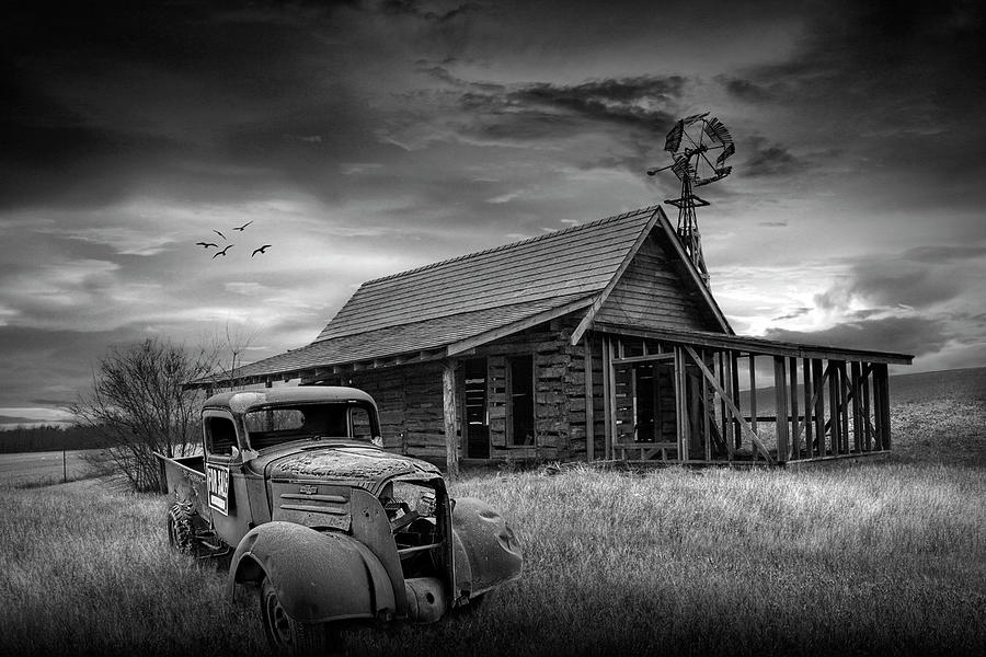 Rusted Abandoned Chevy Truck by an Old Weathered Building Photograph by ...