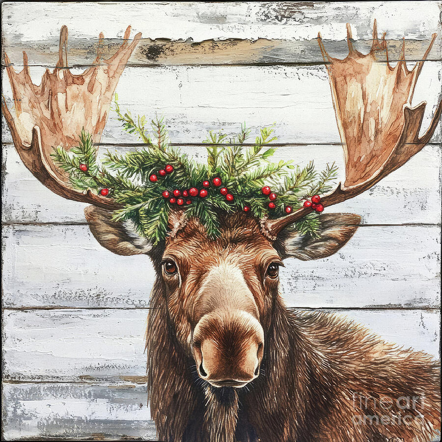 Moose teena flanner offers christmas original brown western moose