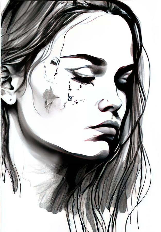 Sad girl Digital Art by Athanasios Goulas - Fine Art America