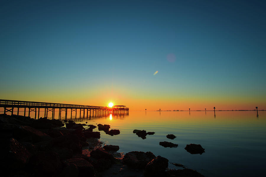 Safety Harbor Pier Sunrise Photograph by Joe Leone