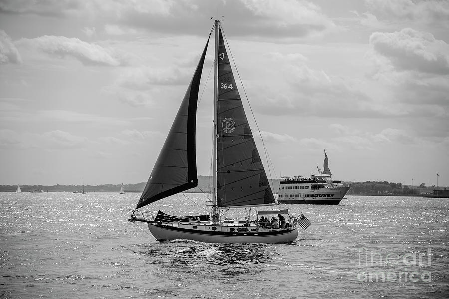 Sail Boat at Liberty #1 Photograph by FineArtRoyal Joshua Mimbs