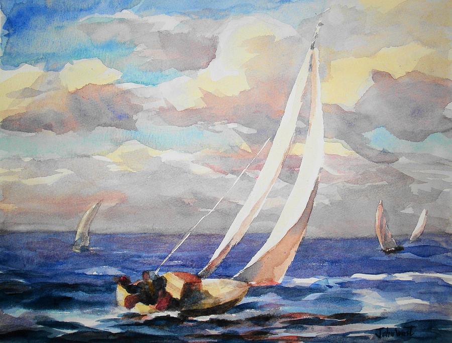 Sailing Painting by John West
