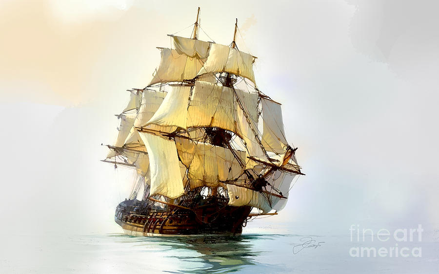 Sailing Ship #1 Digital Art by Jerzy Czyz