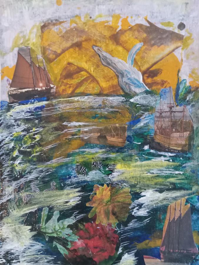 Sailing to the Islands Mixed Media by Suzanne Berthier