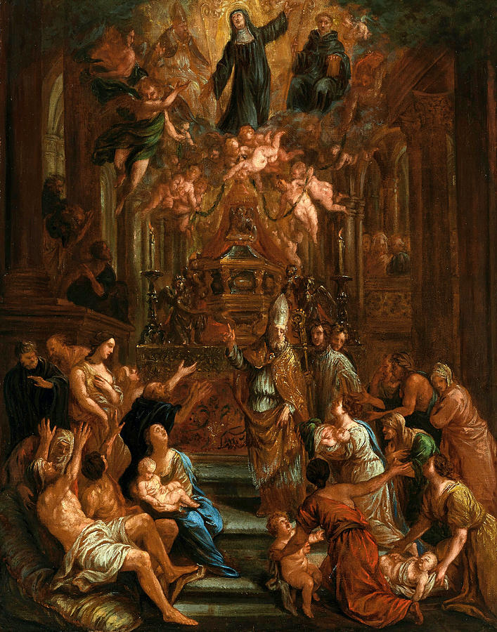 Saint Charles Borromeo interceding for the pestilent Painting by Jacob ...