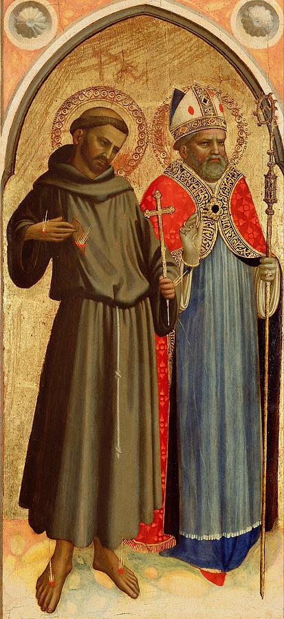 Saint Francis and a Bishop Saint Painting by Fra Angelico | Pixels