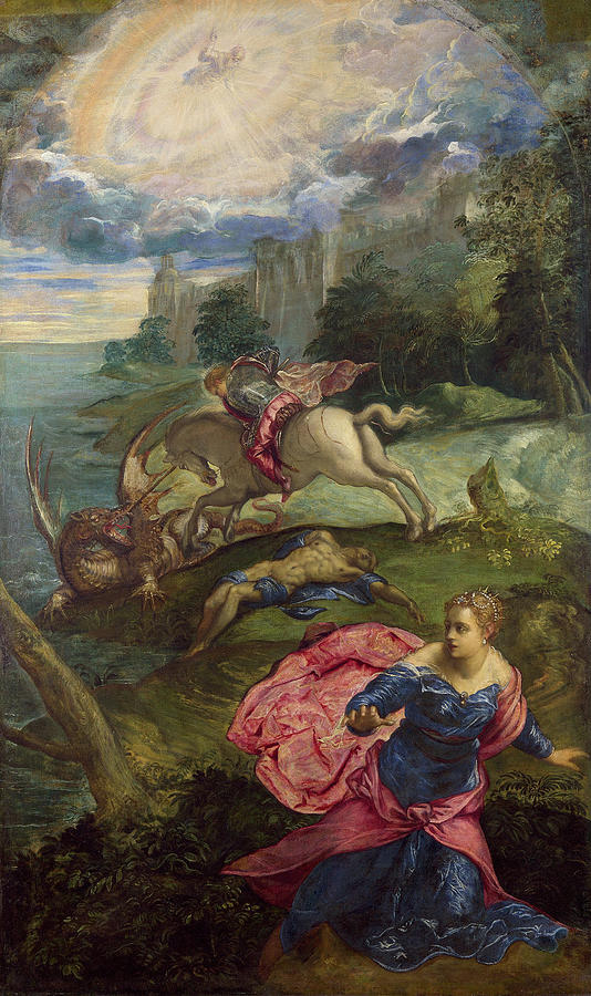 Tintoretto Painting - Saint George and the Dragon #1 by Tintoretto