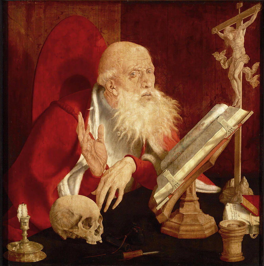 Saint Jerome in His Study Painting by Marinus van Reymerswaele - Fine ...