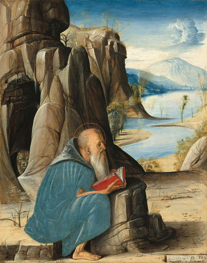 Saint Jerome Reading #2 Painting by Alvise Vivarini