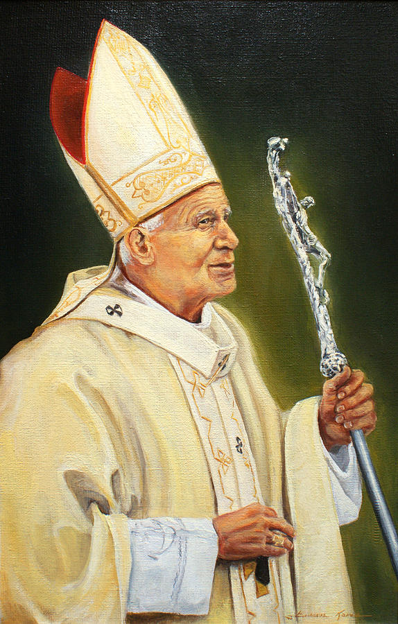 Saint John Paul II #1 Painting by Luke Karcz
