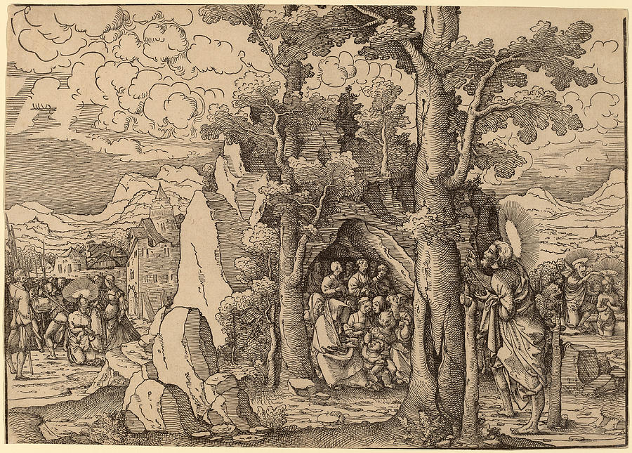 Saint John the Baptist Preaching #2 Drawing by Frans Crabbe van Espleghem