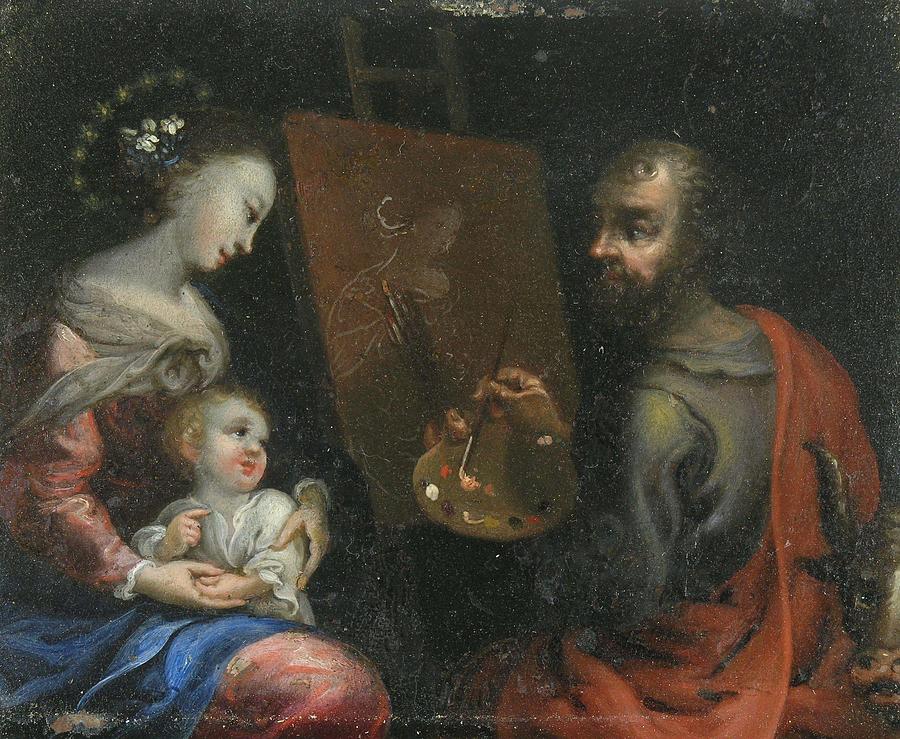 Saint Luke Painting the Virgin Mary Painting by Central European ...