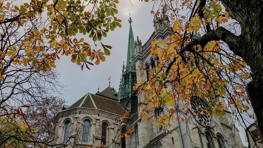 Saint-pierre Cathedral In Geneva, Switzerland, Hdr Photograph