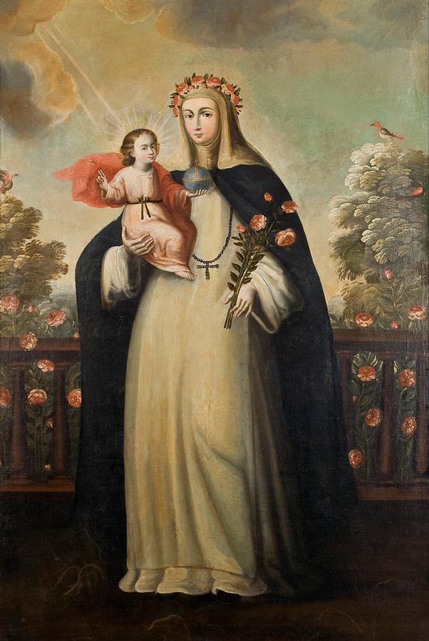 St Rose Of Lima With Child Jesus Wall Art Poster Print Anonymousl 