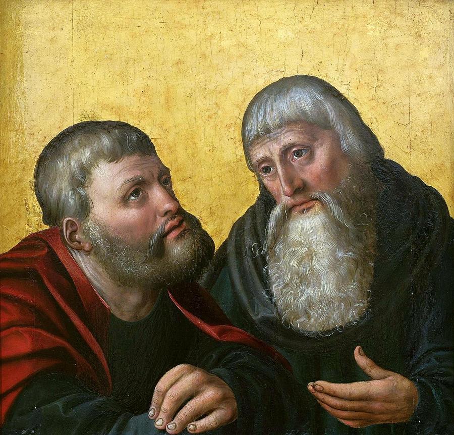 Saints Anthony and Paul Painting by Bernhard Strigel | Pixels