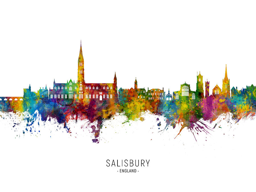 Salisbury England Skyline #1 Digital Art by Michael Tompsett