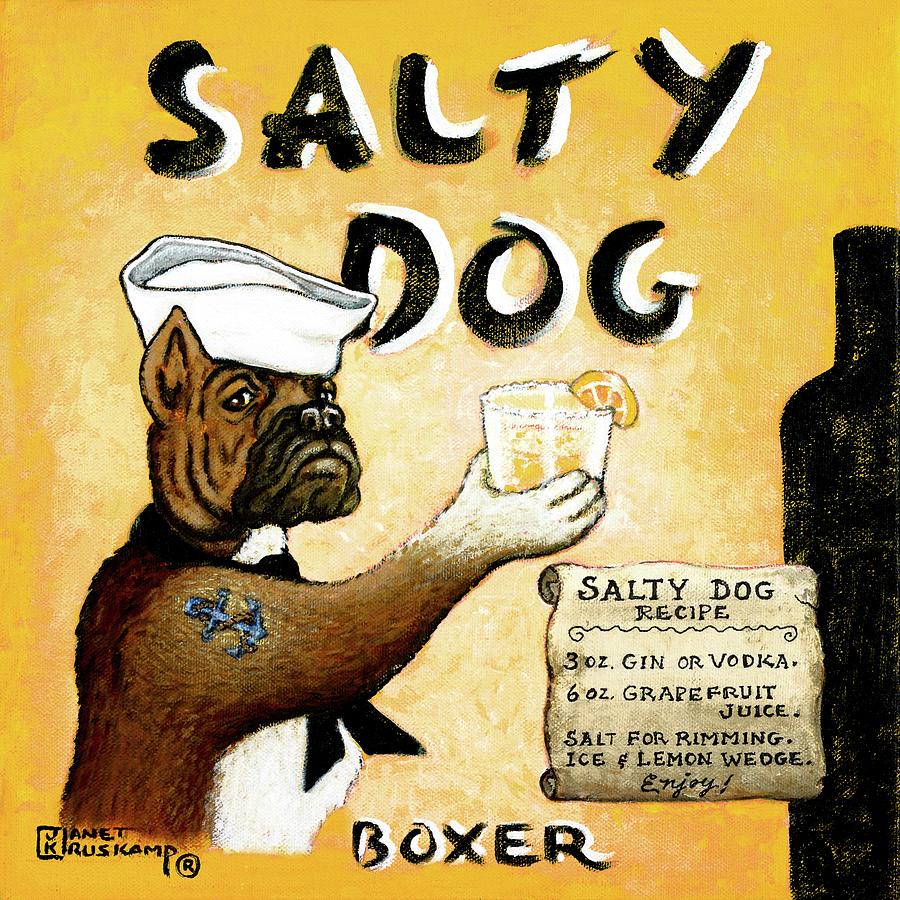 Salty Dog #1 Painting by Janet Kruskamp