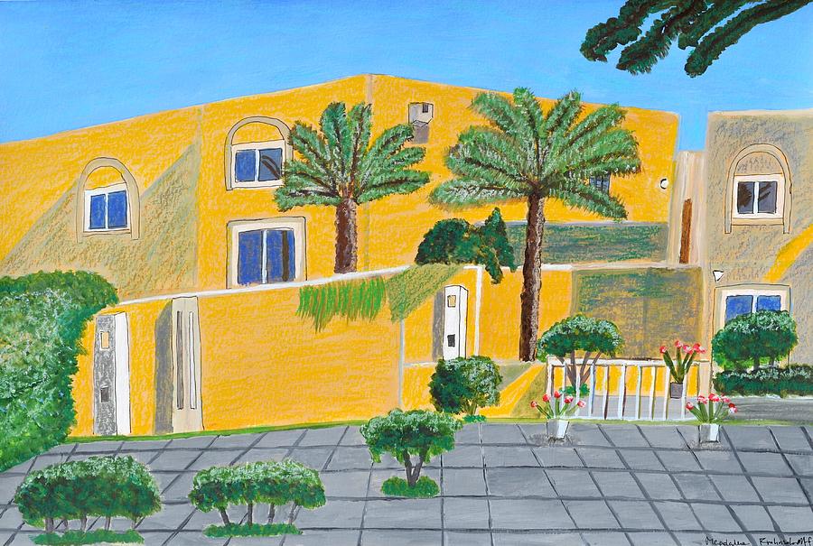 Salwa Garden Village Compound  #1 Painting by Magdalena Frohnsdorff