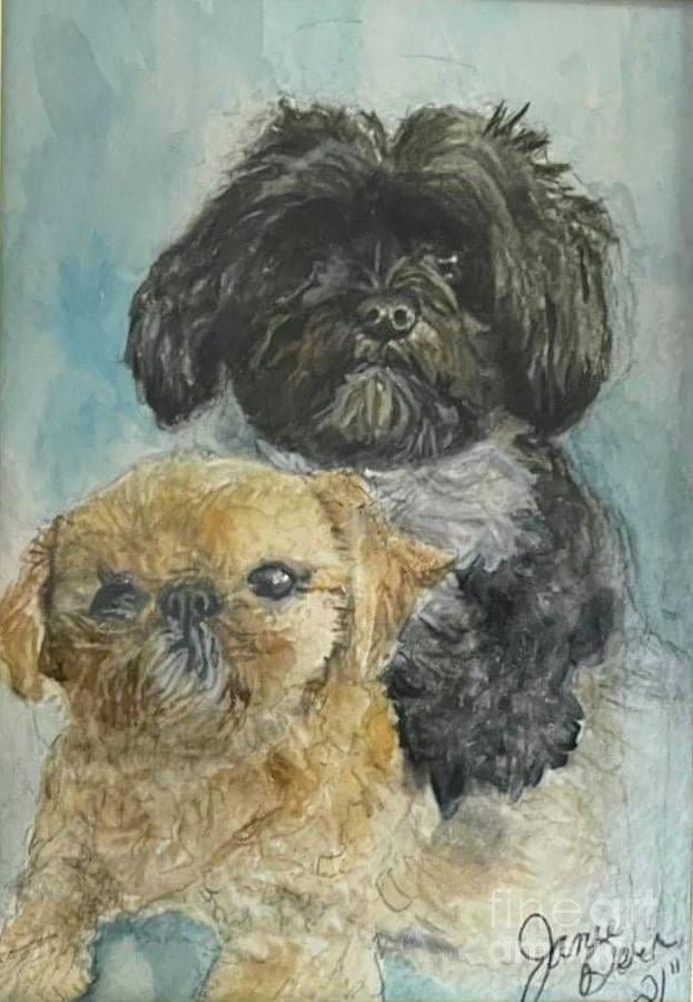 Sammy and Roxy #1 Painting by Jamie Derr