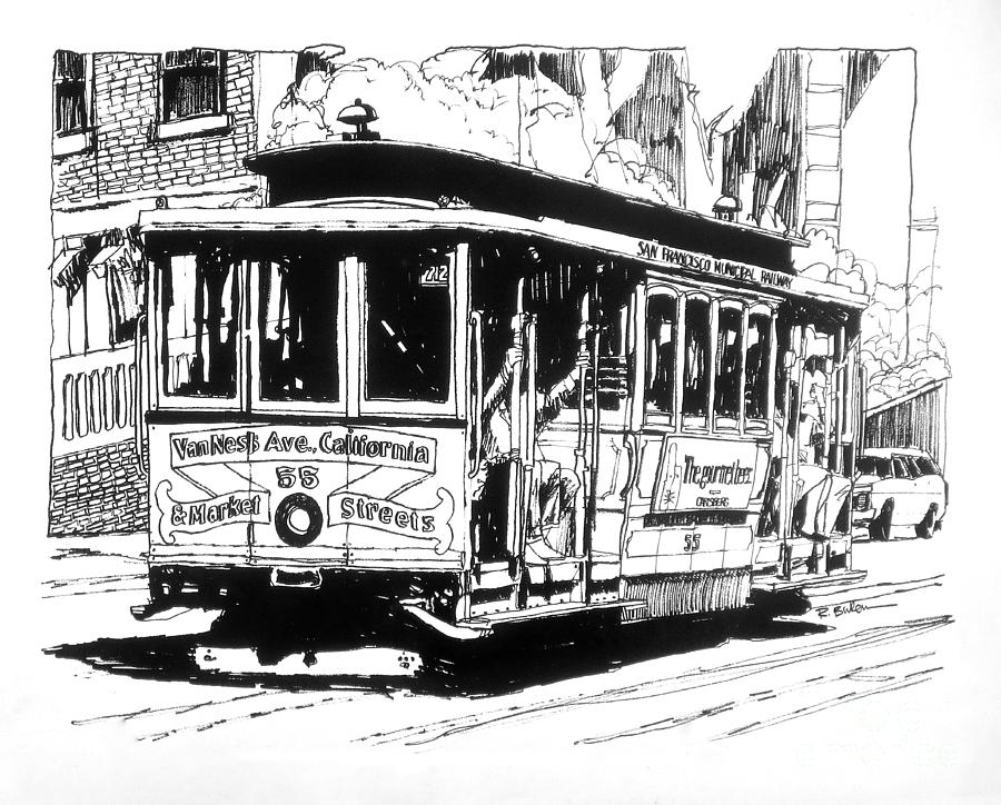 San Francisco Cable Car. Drawing by Robert Birkenes - Fine Art America