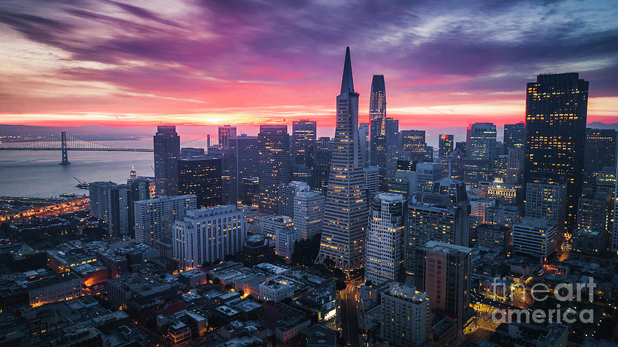 Architecture Photograph - San Francisco Skyline at Sunrise #2 by Hey Engel
