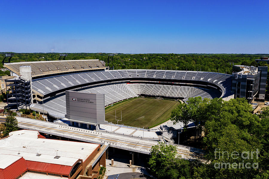 Sanford Stadium University of Georgia Aerial View - Athens GA #1 Photograph by Sanjeev Singhal