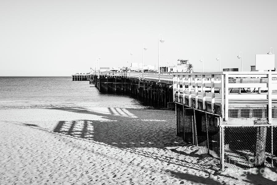 Santa Cruz Wharf Pier Black and White Photo #1 Photograph by Paul Velgos