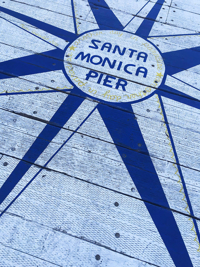 Santa Monica Pier Sign Photograph by Art Block Collections