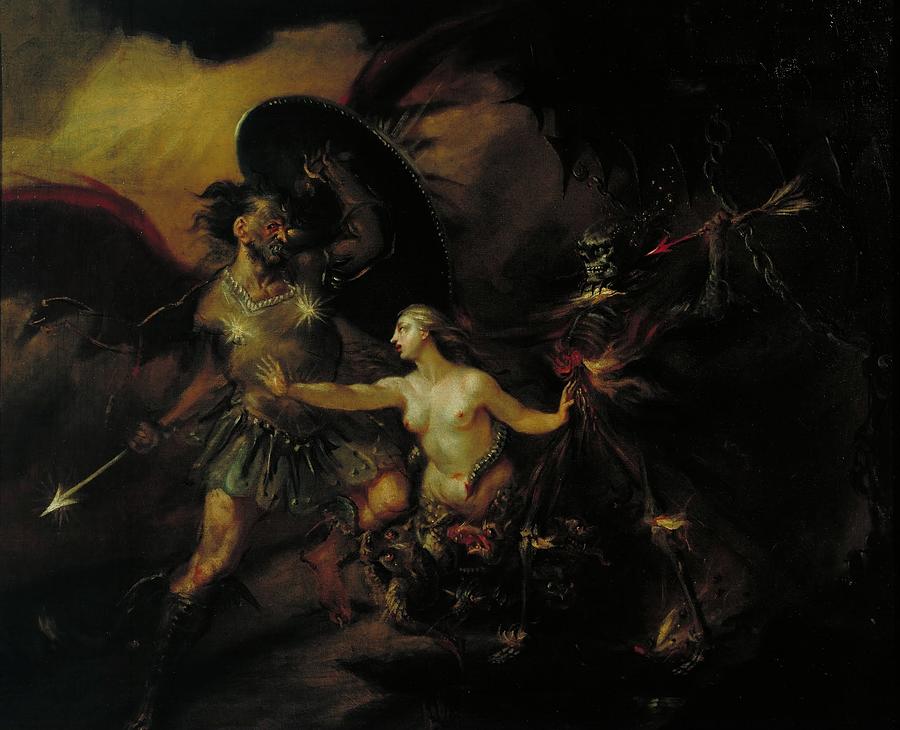 William Hogarth Painting - Satan, Sin and Death - A Scene from Miltons Paradise Lost by Lagra Art