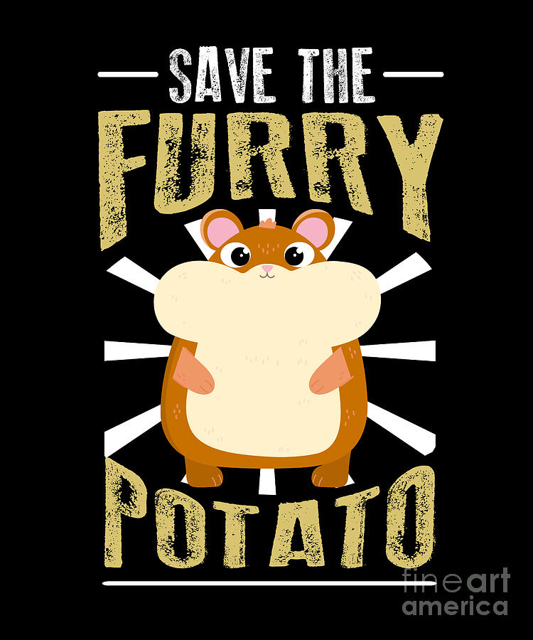 Save The Furry Potato Dwarf Syrian European Golden Hamster Digital Art ...