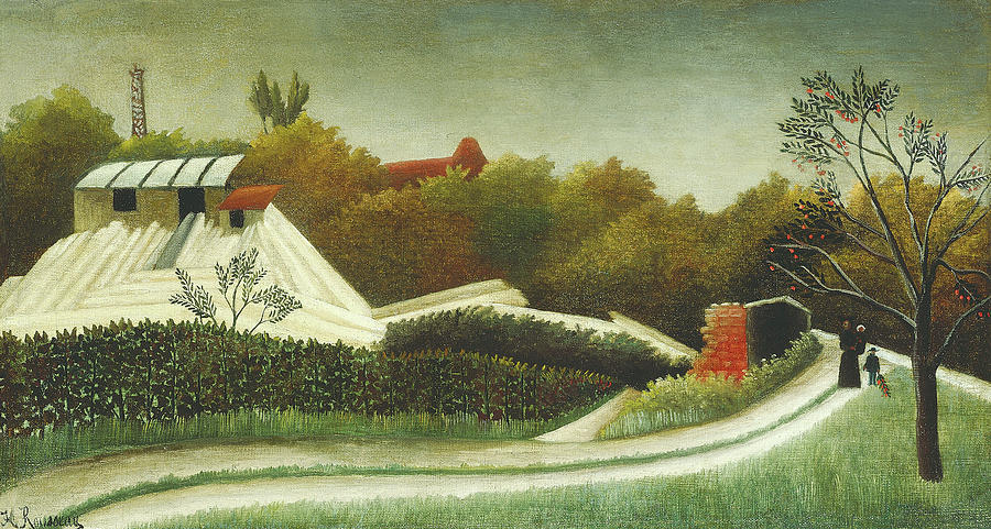 Henri Rousseau Painting - Sawmill, Outskirts of Paris #2 by Henri Rousseau