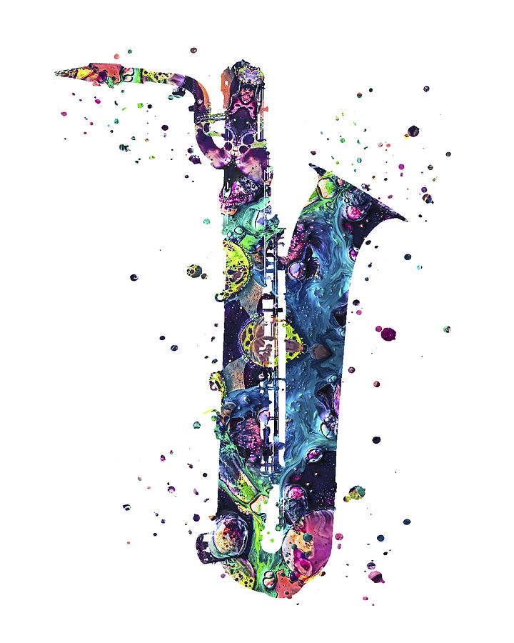 Musical Instrument Painting - Saxophone Art #1 by Zuzi s