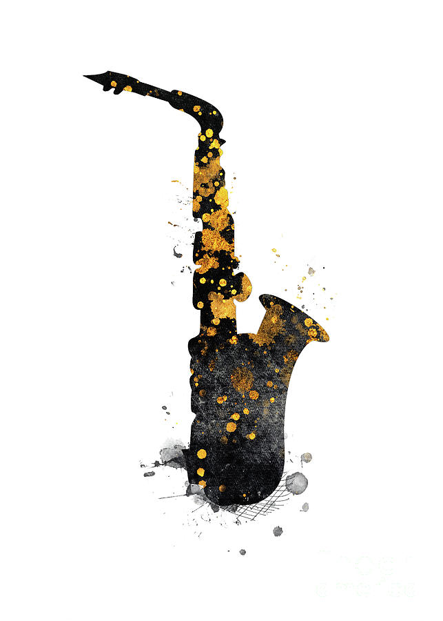 Saxophone music art #saxophone #1 Digital Art by Justyna Jaszke JBJart