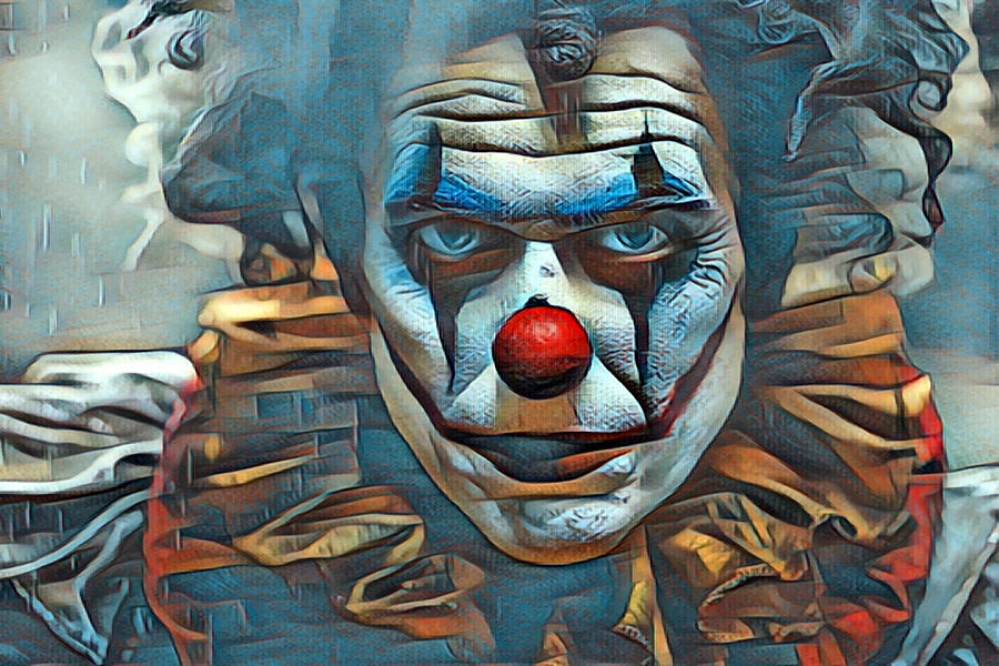 Scary Clown 3 Painting by Tony Rubino